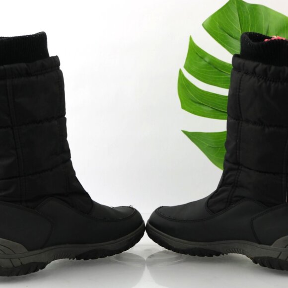 Cougar Womens Devon Snow Boot Size 7 Black Nylon Waterproof Quilted Pull On - Picture 8 of 10